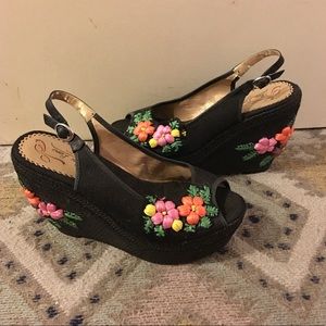 Poetic License London Black Woven Tiki Wedge